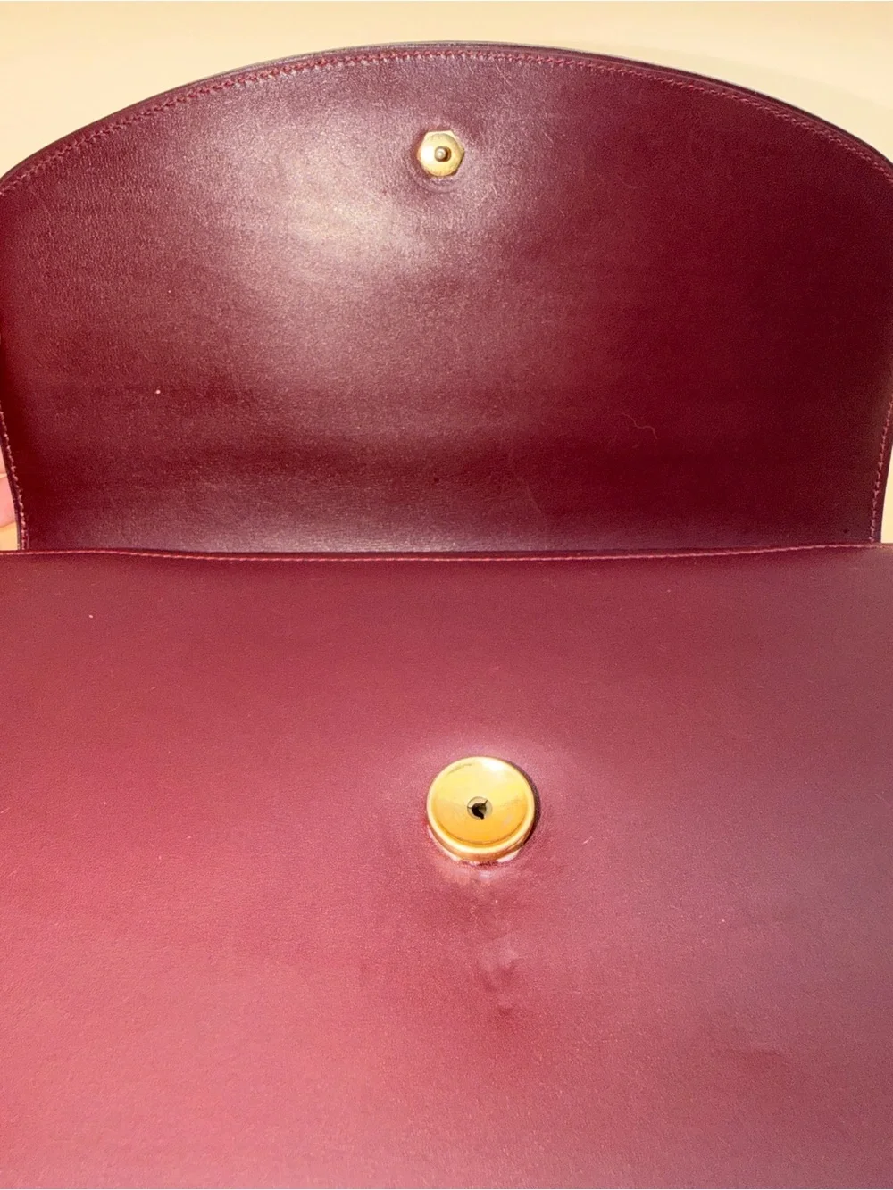 Vintage Christian Dior Burgundy Leather Medallion Flap Shoulder Bag France 🇫🇷